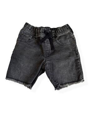 Gap Kids Denim Black Wash Pull On Frayed Hem Jean Shorts 5